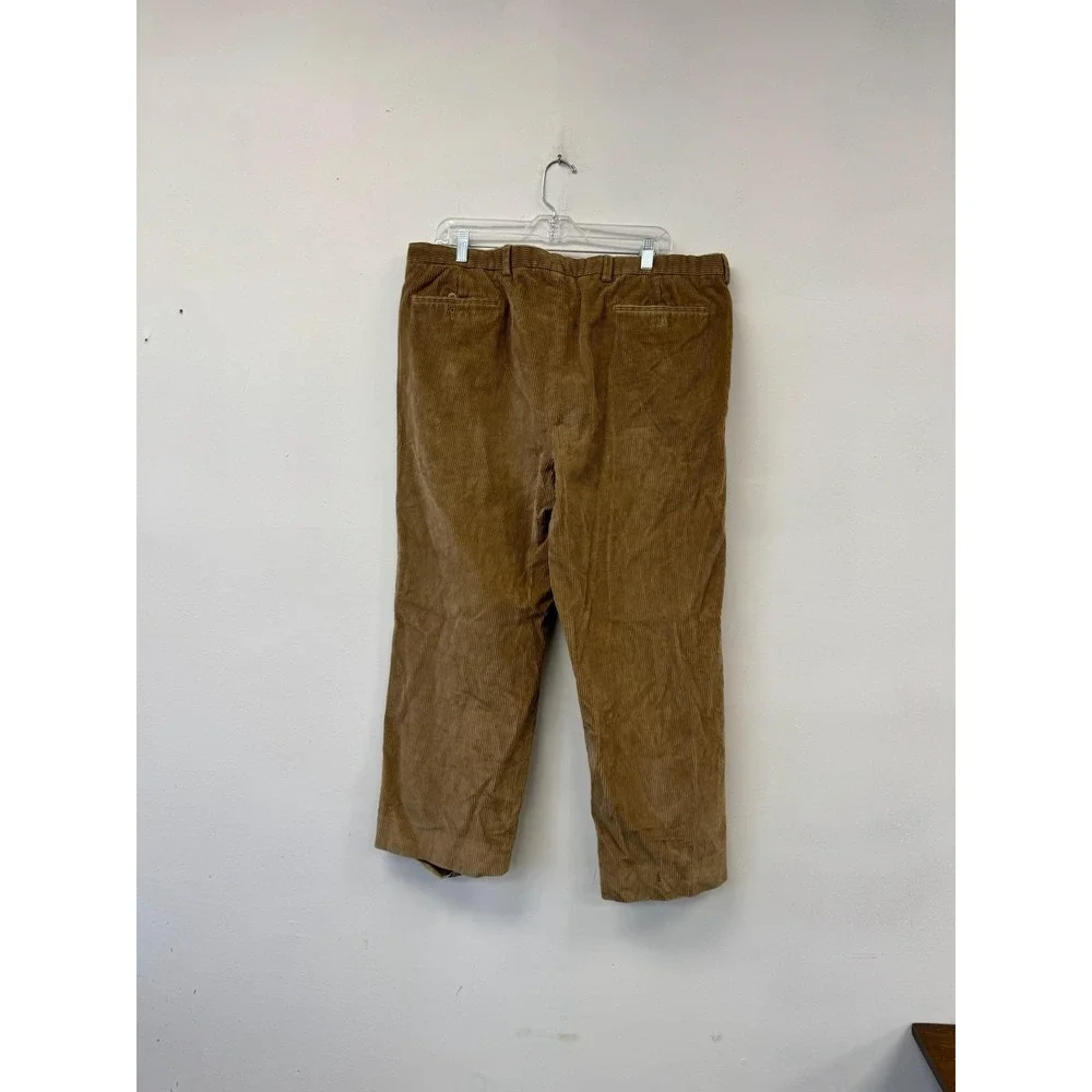 Burberry London Pants Mens 40 Brown‎ Corduroy Pleated Front Casual Trousers